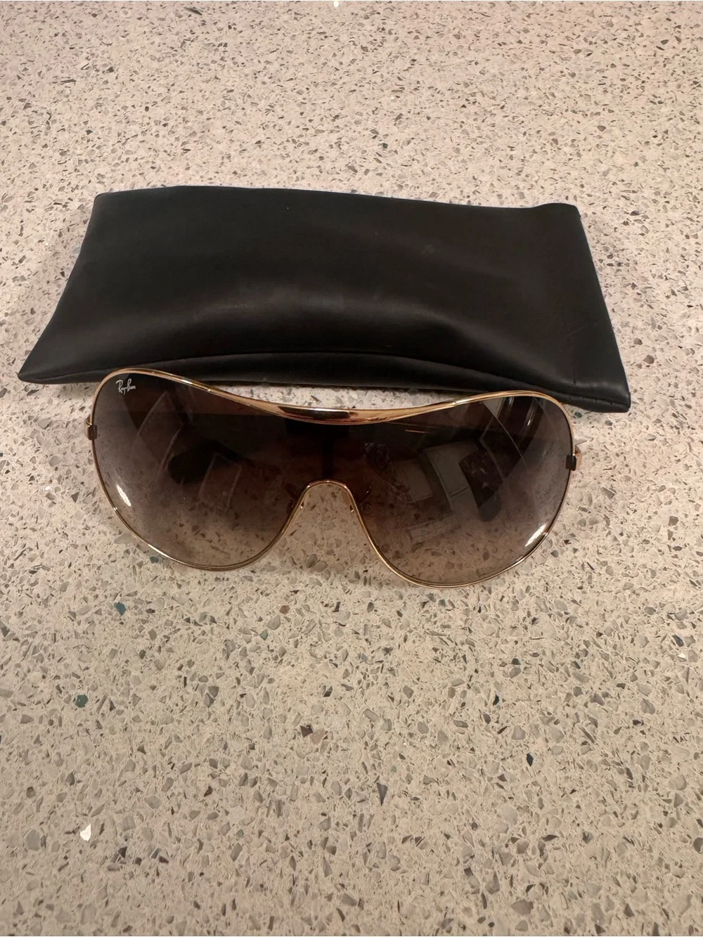 Ray-Ban Women’s Brown Gradient Shield Sunglasses-Vintage RB 3455L 002/13